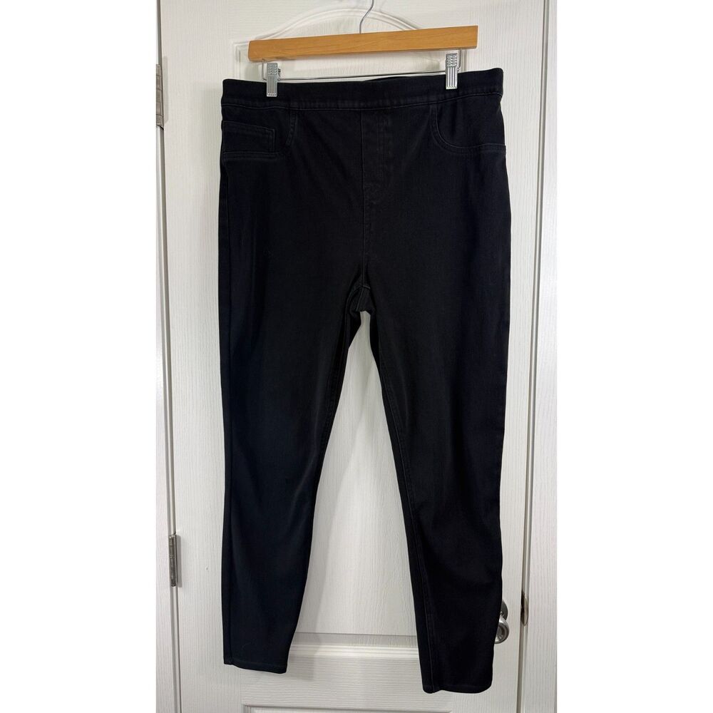 SPANX Womens Jean-ish Leggings Size 1X Black Pull On Skinny Pants